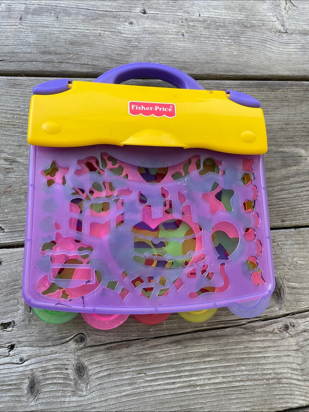 VNT 1995 Fisher-Price Fun Art Stencil Book Holiday Caddy